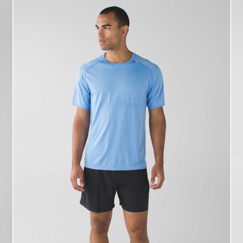 Lululemon Metal Vent Tech Short Sleeve Heathered Lakeside Blue
